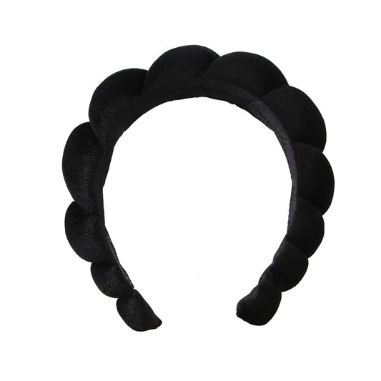 [4CM wide Amazon explosive bread curling hoop] Fashion croissant shape Korean cashmere fabric high cranial top